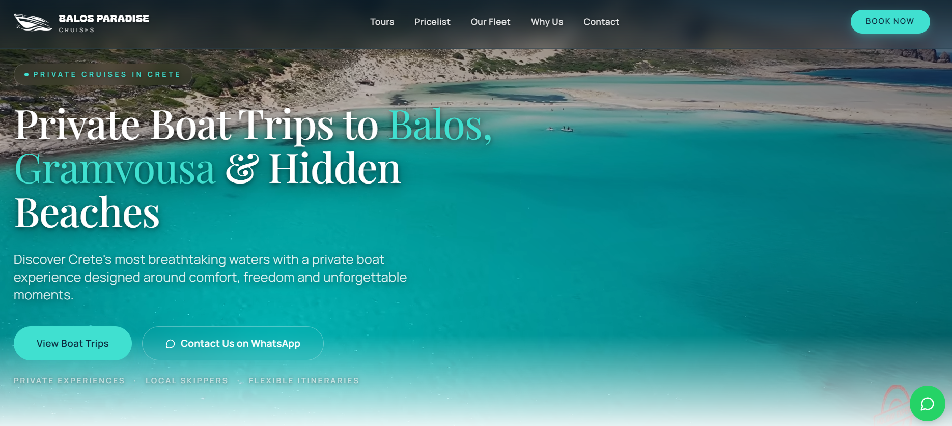 Balos Paradise Cruises - Ανακατασκευή ιστοσελίδας για private boat trips στην Κρήτη