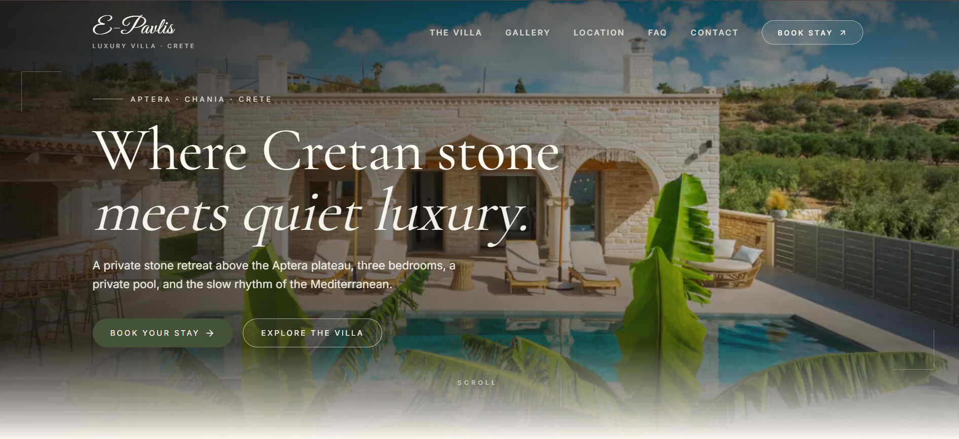 E-Pavlis Luxury Villa - Custom ιστοσελίδα και διαχειριστικό κρατήσεων