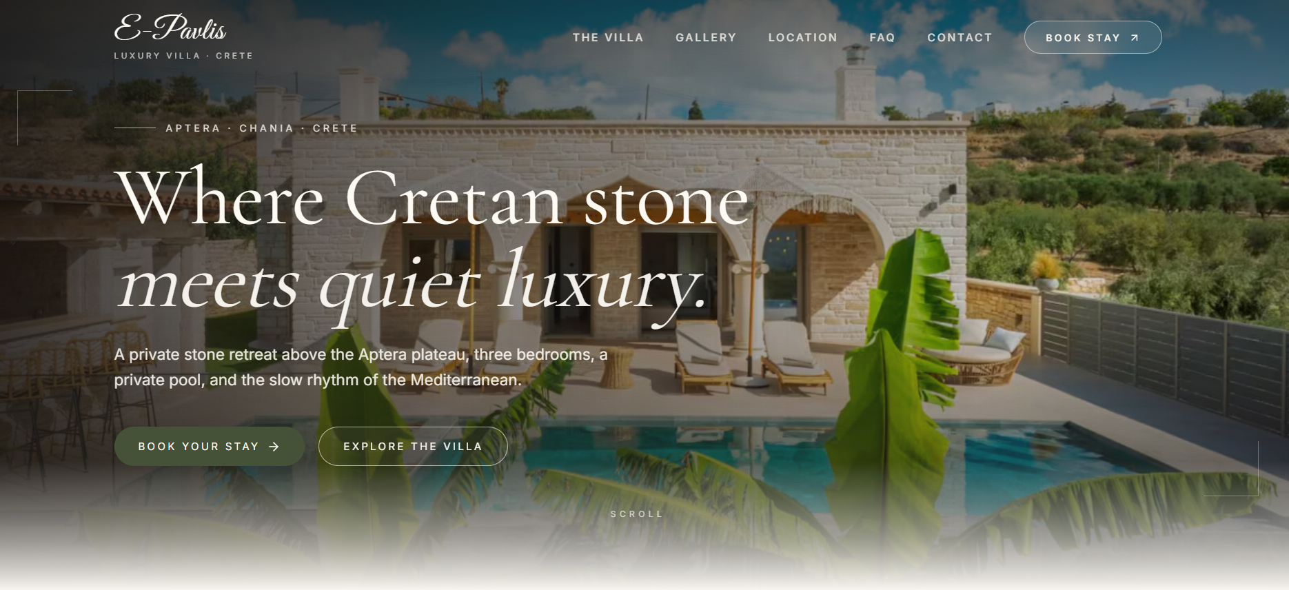 E-Pavlis Luxury Villa Custom Booking Website